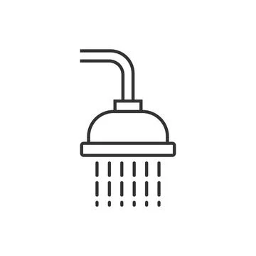 Shower head icon in flat style. Bathroom hygienic vector illustration on isol Stock Illustration