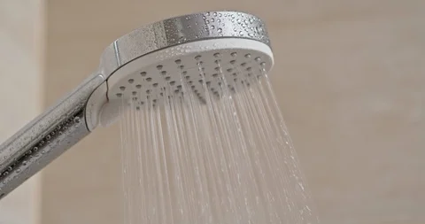 Shower Head opened with water Stock Footage 114433830