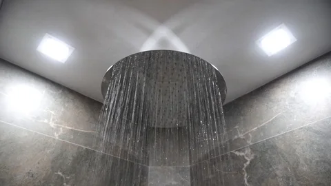 SHOWER HEAD TURNING ON Stock Footage 103792808
