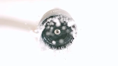 Shower Head Turns On At 1000fps  Stock Footage 104850694
