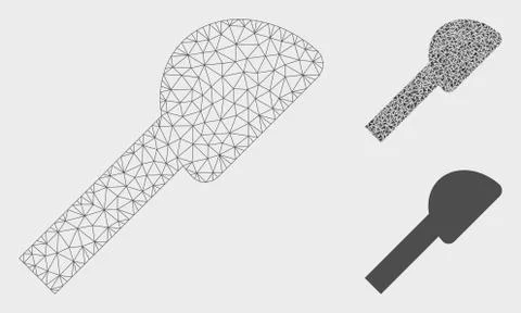 Shower Head Vector Mesh 2D Model and Triangle Mosaic Icon Stock Illustration