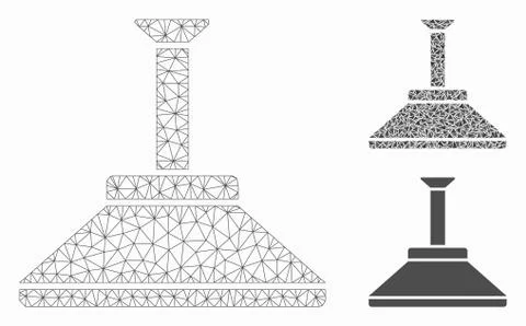 Shower Head Vector Mesh 2D Model and Triangle Mosaic Icon Stock Illustration