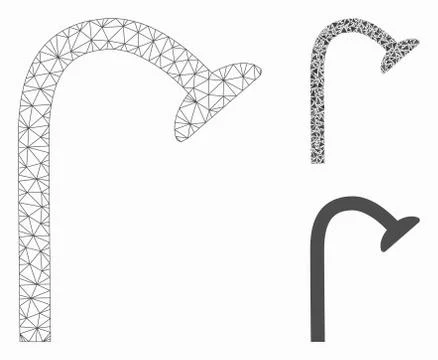 Shower Head Vector Mesh 2D Model and Triangle Mosaic Icon Stock Illustration