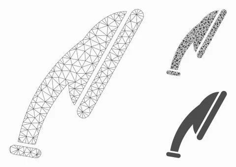 Shower Head Vector Mesh 2D Model and Triangle Mosaic Icon Stock Illustration
