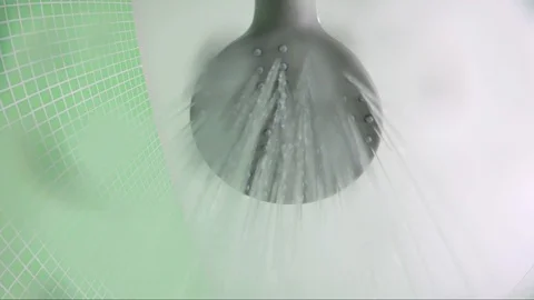Shower Head with Water Stockbeeldmateriaal 111323961