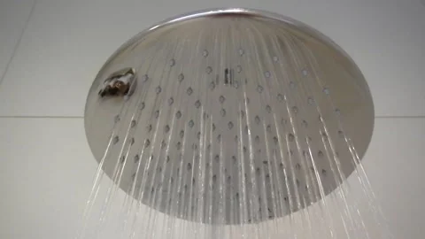 Shower Head with Water Stockbeeldmateriaal 191941843