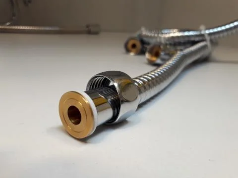 Shower hose tip closeup Stock Photos
