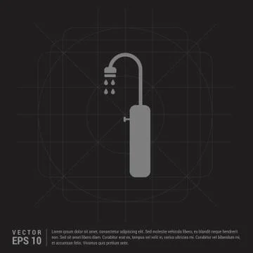 Shower Icon - Black Creative Background Illustrazione stock