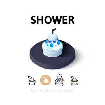 Shower icon in different style 스톡 일러스트
