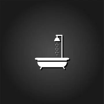 Shower icon flat. Stock Illustration