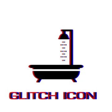 Shower icon flat. Stock Illustration