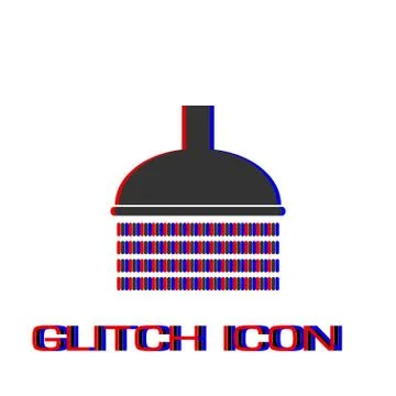 Shower icon flat. Stock Illustration