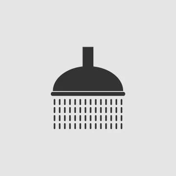 Shower icon flat. Stock Illustration