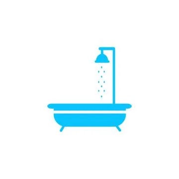 Shower icon flat. Stock Illustration