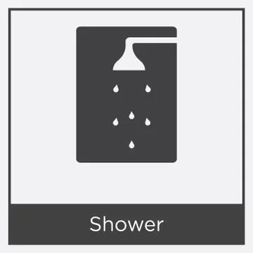 Shower icon isolated on white background Free Stock Illustration