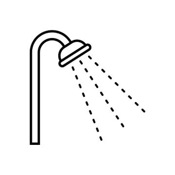 Shower icon in outline style. Vector illustration on withe background. Isolated. Stock Illustration