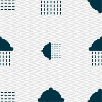 Shower icon sign. Seamless pattern with geometric texture. Vector Stockillustratie