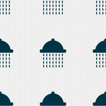 Shower icon sign. Seamless pattern with geometric texture. Vector Ilustración de archivo