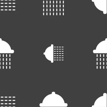 Shower icon sign. Seamless pattern on a gray background. Vector Ilustración de archivo