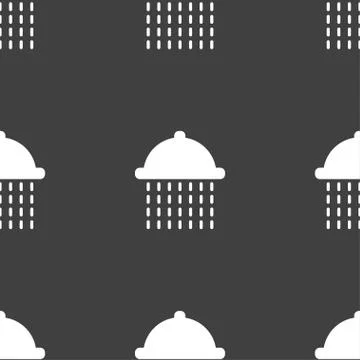 Shower icon sign. Seamless pattern on a gray background. Vector Stock Illustration