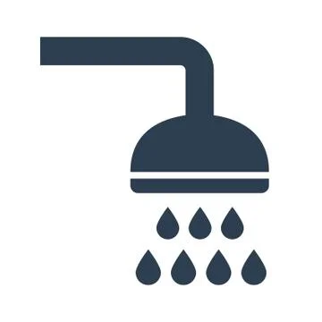 Shower icon on white background. Stock Illustration
