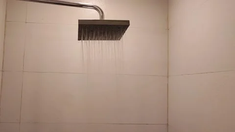 Shower installed in bathroom Video stock 172583193