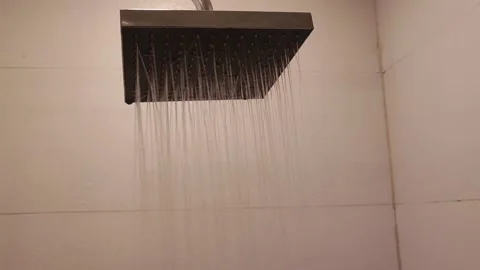 Shower installed in bathroom Video stock 172583429