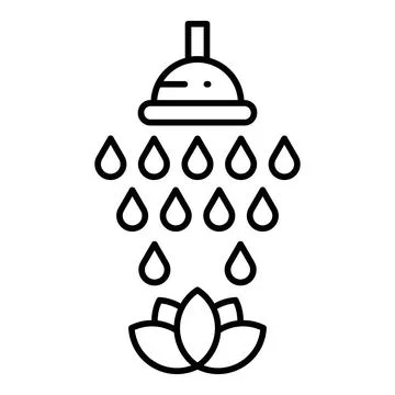 Shower Line Icon Stock Illustration