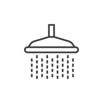 Shower line icon, outline vector sign, linear style pictogram Stock Illustration