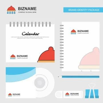 Shower  Logo, Calendar Template, CD Cover, Diary and USB Brand Stationary Pac Stock Illustration