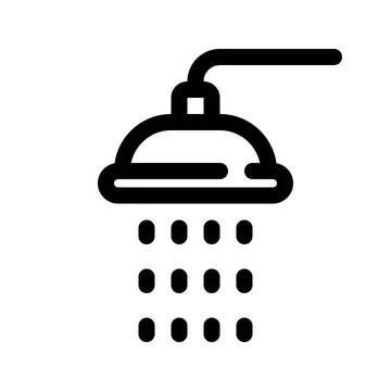 Shower outline icon. Vector graphics Stock Illustration