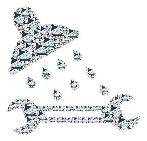 Shower Plumbing Recursion Mosaic of Itself Items Illustration