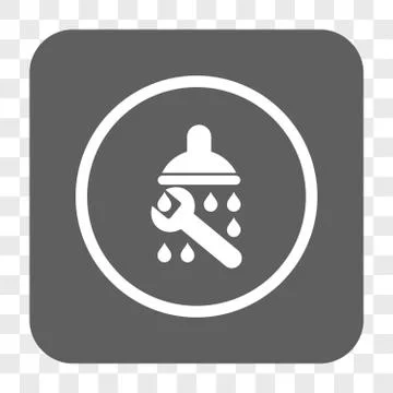 Shower Plumbing Rounded Square Button Stock Illustration