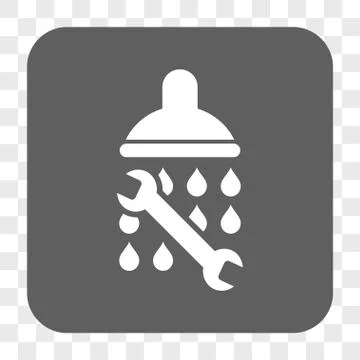 Shower Plumbing Rounded Square Button Stock Illustration