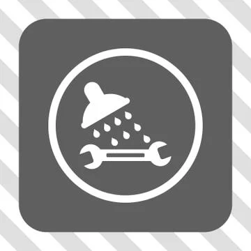 Shower Plumbing Rounded Square Button Stock Illustration