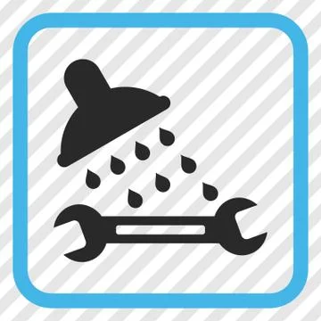 Shower Plumbing Vector Icon In a Frame Stock Illustration