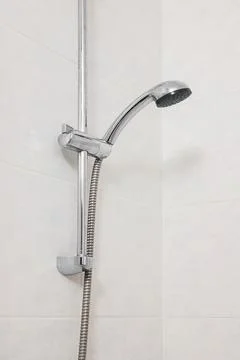 Shower rack system close-up in the bathroom Stock Photos