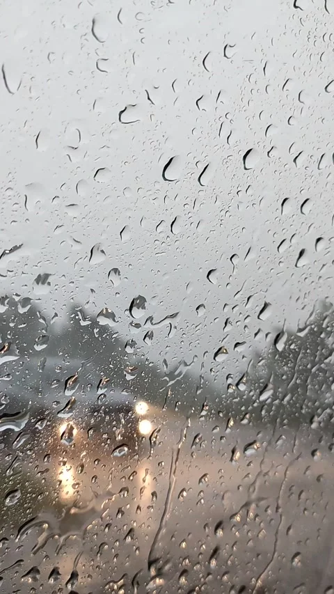 Shower rain on car window. Stock Footage 201360133