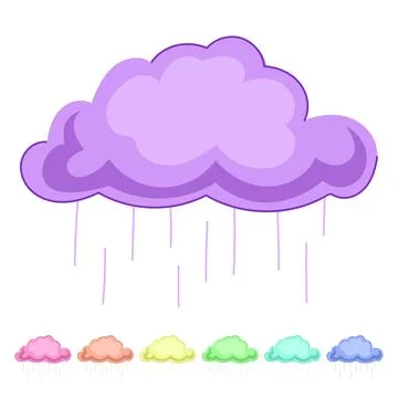Shower rain cloud vector cartoon graphic Illustrazione stock