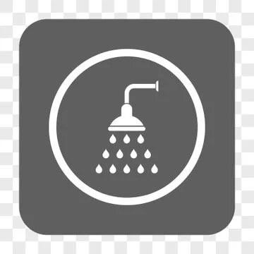 Shower Rounded Square Button Stock Illustration