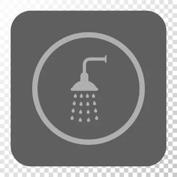Shower Rounded Square Button Stock Illustration