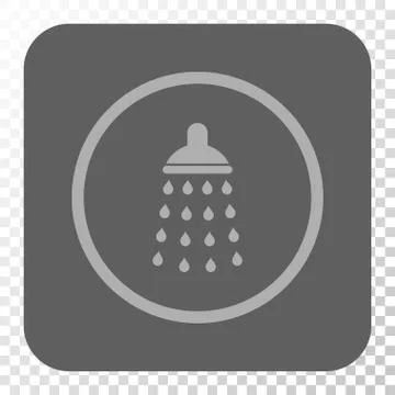 Shower Rounded Square Button Stockillustratie