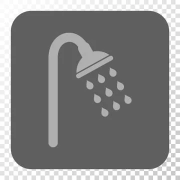 Shower Rounded Square Button Illustrazione stock