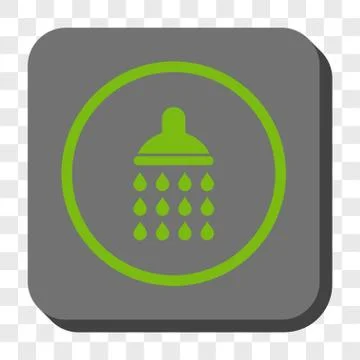 Shower Rounded Square Button Stock Illustration