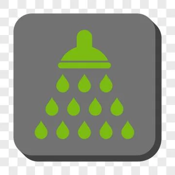 Shower Rounded Square Button 库存插图