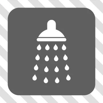 Shower Rounded Square Button Stock Illustration