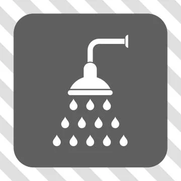 Shower Rounded Square Button Stock Illustration