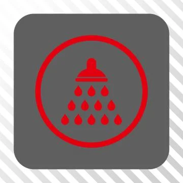 Shower Rounded Square Button Illustrazione stock