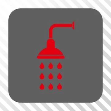 Shower Rounded Square Button Stock Illustration