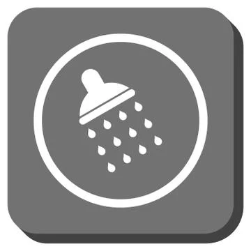 Shower Rounded Square Glyph Icon 库存插图